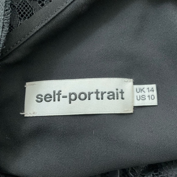 Self Portrait Black Lace Shoulder Top size 10 - Picture 7 of 8